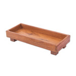 Wood decorative tray, 'Sylvan Spaces' (small) - Geometric Teak Wood Decorative Tray from Thailand (Small)