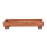 Wood decorative tray, 'Sylvan Spaces' (small) - Geometric Teak Wood Decorative Tray from Thailand (Small)