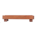 Wood decorative tray, 'Sylvan Spaces' (small) - Geometric Teak Wood Decorative Tray from Thailand (Small)