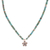 Silver pendant necklace, 'Arcadia Flower' - Floral Reconstitued Turquoise Silver Pendant Necklace thumbail