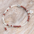 Jasper beaded charm bracelet, 'Prosperous Strength' - Two-Carat Jasper and Silver Beaded Fish Charm Bracelet