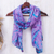 Tie-dyed silk scarf, 'Iris Emotions' - Tie-Dyed Iris and Teal Silk Scarf Handcrafted in Thailand (image 2) thumbail