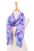 Tie-dyed silk scarf, 'Iris Emotions' - Tie-Dyed Iris and Teal Silk Scarf Handcrafted in Thailand