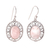 Rose quartz dangle earrings, 'Unconditional Lotus' - High Polished Floral Natural Rose Quartz Dangle Earrings