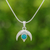 Collar colgante de plata esterlina - Collar colgante de turquesa reconstituida en forma de luna
