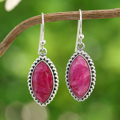 Five-Carat Marquise-Shaped Pink Sillimanite Dangle Earrings ...