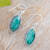 Sillimanite dangle earrings, 'Victorious Green' - Five-Carat Marquise-Shaped Green Sillimanite Dangle Earrings