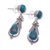 Sterling silver dangle earrings, 'Morning Lagoon' - Classic Polished Reconstituted Turquoise Dangle Earrings