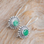 Sillimanite drop earrings, 'Blooming Green' - Polished Round One-Carat Green Sillimanite Drop Earrings