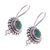 Sillimanite drop earrings, 'Blooming Green' - Polished Round One-Carat Green Sillimanite Drop Earrings