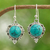 Sterling silver dangle earrings, 'The Lagoon Princess' - Polished Classic Reconstituted Turquoise Dangle Earrings