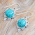 Sterling silver dangle earrings, 'The Lagoon Princess' - Polished Classic Reconstituted Turquoise Dangle Earrings