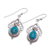 Blue topaz dangle earrings, 'The Lagoon Romance' - Blue Topaz and Reconstituted Turquoise Dangle Earrings
