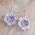 Amethyst drop earrings, 'Wise Bloom' - Polished Flower-Shaped Amethyst Drop Earrings
