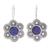 Lapis lazuli drop earrings, 'Intellect Bloom' - Polished Flower-Shaped Lapis Lazuli Drop Earrings