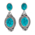 Sterling silver dangle earrings, 'Antique Lagoon' - Polished Classic Reconstituted Turquoise Dangle Earrings