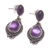 Amethyst dangle earrings, 'Antique Palace' - Polished Classic Oval Amethyst Dangle Earrings