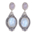 Rainbow moonstone dangle earrings, 'Antique Elysium' - Polished Classic Rainbow Moonstone Dangle Earrings