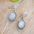 Rainbow moonstone dangle earrings, 'Antique Elysium' - Polished Classic Rainbow Moonstone Dangle Earrings