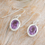 Amethyst dangle earrings, 'Purple Focus' - Polished Three-Carat Oval Amethyst Dangle Earrings