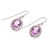 Amethyst dangle earrings, 'Purple Focus' - Polished Three-Carat Oval Amethyst Dangle Earrings