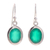 Chalcedony dangle earrings, 'Teal Focus' - Polished Three-Carat Oval Chalcedony Dangle Earrings