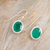Chalcedony dangle earrings, 'Teal Focus' - Polished Three-Carat Oval Chalcedony Dangle Earrings