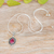 Sillimanite pendant necklace, 'Antique Moon in Pink' - Faceted One-Carat Pink Sillimanite Pendant Necklace