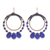 Magnesite and brass beaded dangle earrings, 'The Dark Blue Tiara' - Brass and Dark Blue Magnesite Beaded Dangle Earrings
