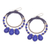 Magnesite and brass beaded dangle earrings, 'The Dark Blue Tiara' - Brass and Dark Blue Magnesite Beaded Dangle Earrings