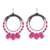Magnesite and brass beaded dangle earrings, 'The Pink Tiara' - Brass and Pink Magnesite Beaded Dangle Earrings