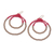 Brass beaded dangle earrings, 'My Romantic Aura' - Polished Brass Beaded Dangle Earrings in Red (image 2c) thumbail