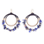 Sodalite beaded dangle earrings, 'True Goddess' - Polished Brass and Sodalite Beaded Dangle Earrings