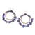 Sodalite beaded dangle earrings, 'True Goddess' - Polished Brass and Sodalite Beaded Dangle Earrings