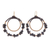 Magnesite beaded dangle earrings, 'Shadow Goddess' - Polished Brass and Black Magnesite Beaded Dangle Earrings thumbail