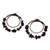 Magnesite beaded dangle earrings, 'Shadow Goddess' - Polished Brass and Black Magnesite Beaded Dangle Earrings (image 2c) thumbail