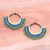 Magnesit-Perlen-Makramee-Ohrhänger - Blaue Makramee-Ohrringe mit grünen Magnesitperlen