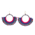 Magnesite beaded macrame dangle earrings, 'Oneiric Nimbus' - Blue Macrame Dangle Earrings with Colorful Magnesite Beads