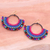 Magnesite beaded macrame dangle earrings, 'Oneiric Nimbus' - Blue Macrame Dangle Earrings with Colorful Magnesite Beads