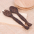 Wood salad serving set, 'Island Flavor' (Set of 2) - Hand-Carved Palmyra Palm Wood Salad Serving Set (Set of 2)