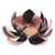 Steel tealight holder, 'Precious Lotus' - Handcrafted Copper-Hued Lotus Flower Steel Tealight Holder