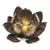 Steel tealight holder, 'Precious Lotus in Gold' - Handmade Antique Finished Steel Lotus Flower Tealight Holder
