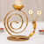 Iron tealight holder, 'Happy Snail in Gold' - Handcrafted Iron Snail Tealight Holder in Gold Shade