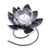 Portavelas de acero y hierro - Portavelas de flor de loto de acero y hierro en plata y negro