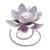 Steel and iron tealight holder, 'Lotus Flame in Purple' - Handmade Steel & Iron Lotus Flower Tealight Holder in Purple