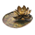 Iron tealight holder, 'Lotus in the Forest' - Thai Antiqued Lotus-Themed Iron Tealight Candleholder