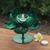 Iron tealight holder, 'Vitality Lotus' - Green Lotus-Themed Iron Tealight Candleholder from Thailand