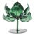 Iron tealight holder, 'Vitality Lotus' - Green Lotus-Themed Iron Tealight Candleholder from Thailand