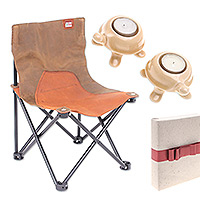 Set de regalo seleccionado, 'Glam Camping' - Set de regalo seleccionado con silla plegable y 2 portavelas