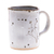 Ceramic mug, 'Natural Core' - Handcrafted Leafy Brown and White Crackled Ceramic Mug